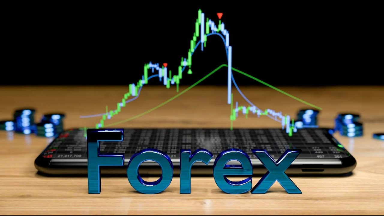 Forex trading chart with mobile screen and 7 days trading course for beginners in the background.
